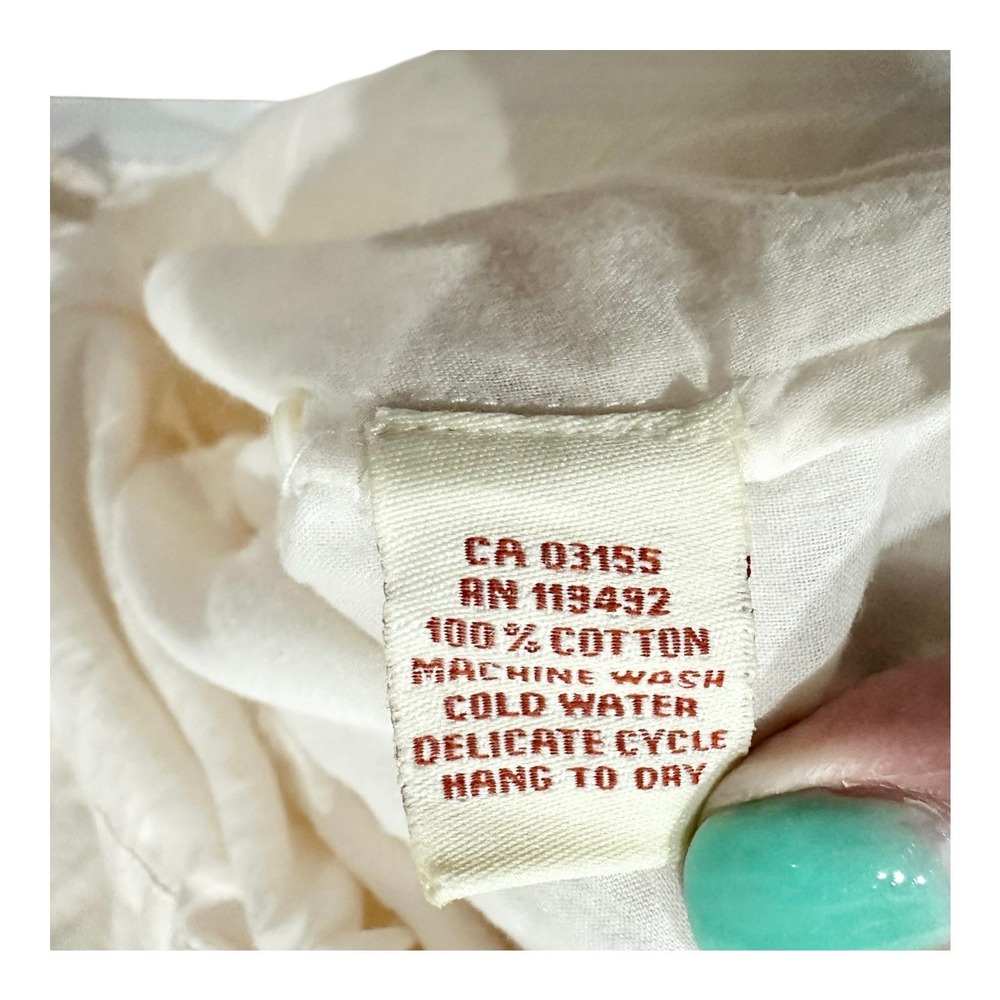April Cornell Womens L White Cotton Embroidered Midi Dress Cottagecore Prairie - Picture 8 of 8